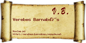 Verebes Barnabás névjegykártya